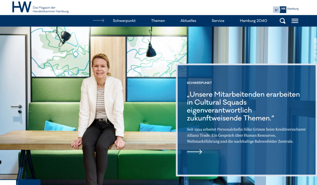 HW Hamburger Wirtschaft Magazin WorpdPress und Webdesign Referenz.