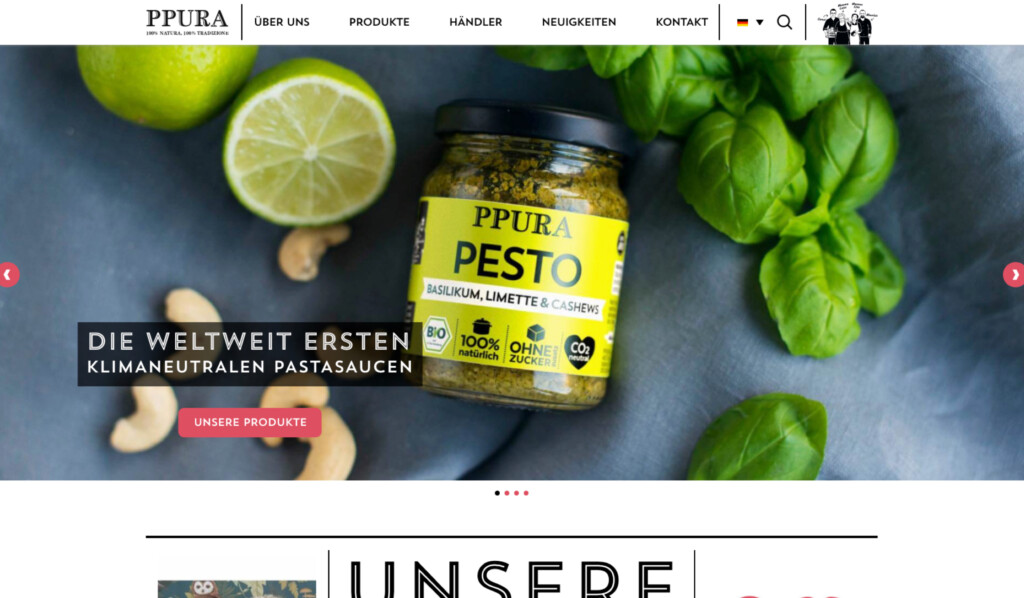 Webdesign und Onlineshop Referenz PPURA