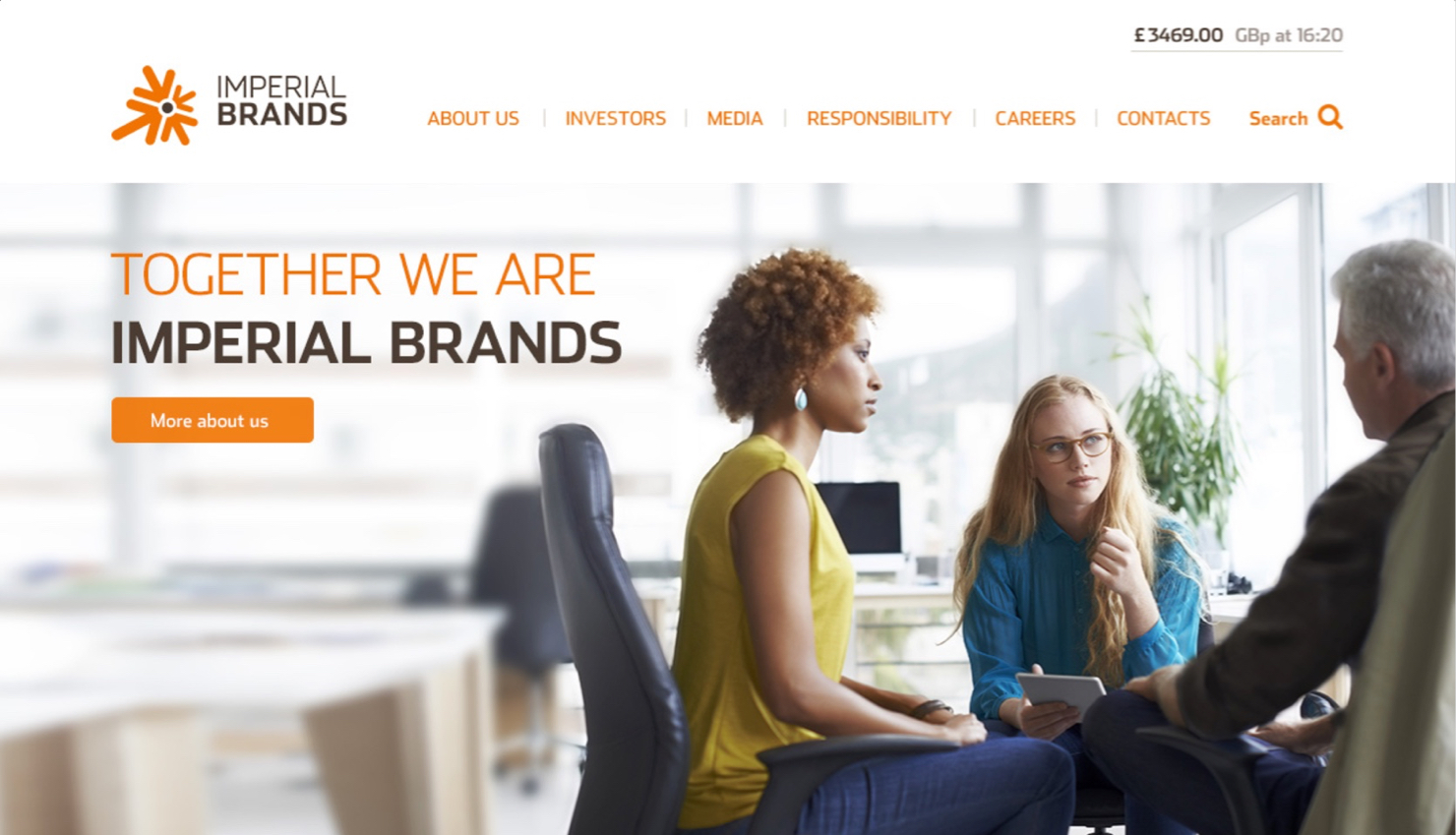 Imperial Brands homepage Design und Entwicklung Case